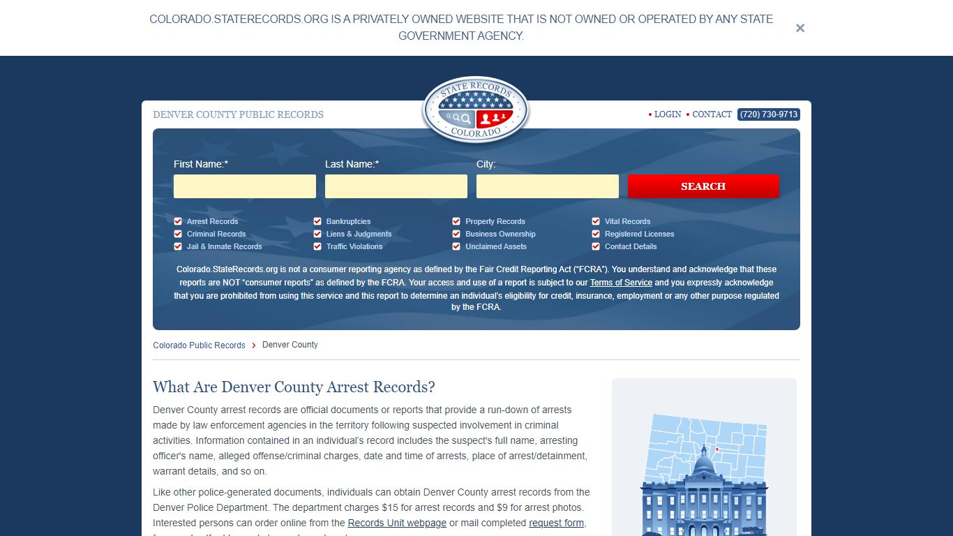 Denver County Arrest, Court, and Public Records | StateRecords.org